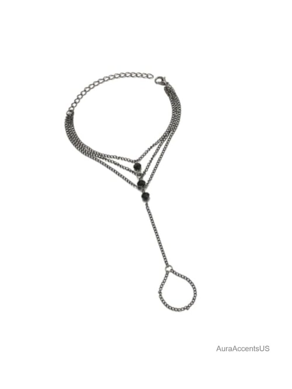 Gothic Chain Finger Bracelet Hand Jewelry for Women Punk Goth Y2K